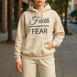 Faith Fear Cream Hoodie